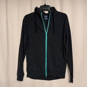Myles Performance Zipped Hoodie, Size S, Color Dark Gray/Teal
